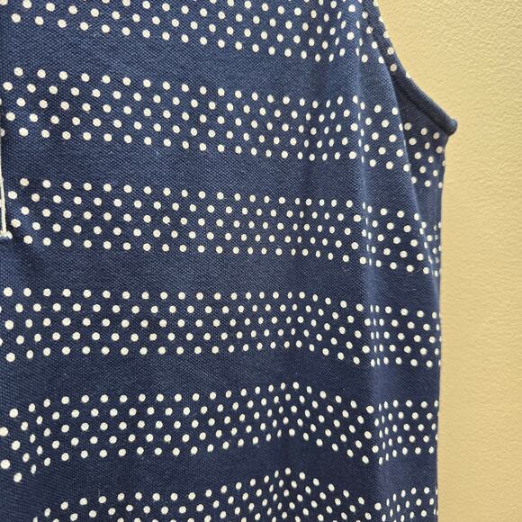 Lands' End Dress Sleeveless Knee Length Polka Dot Blue Casual Size Medium - Picture 4 of 6